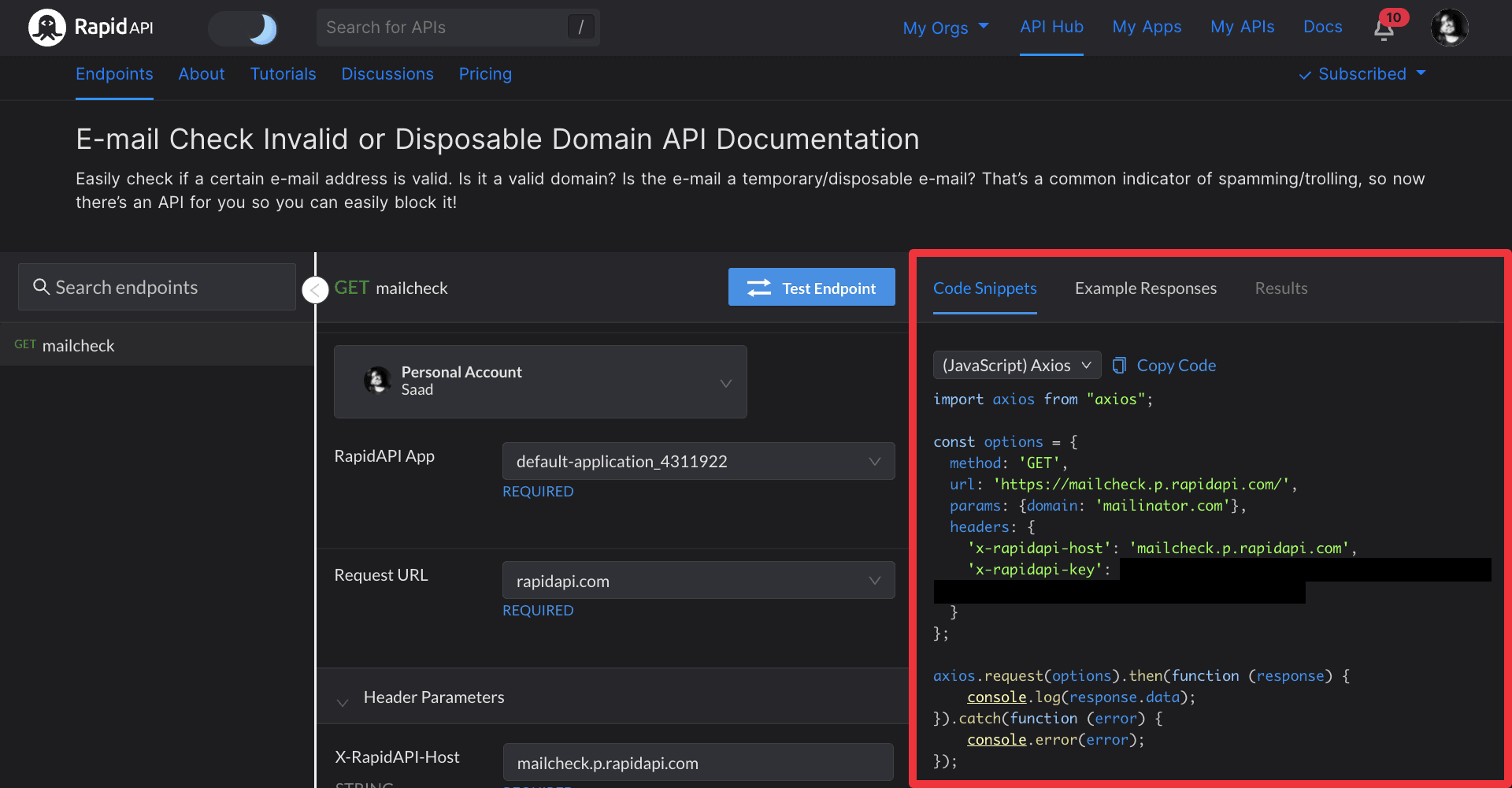 Fetching data using (JavaScript) Axios