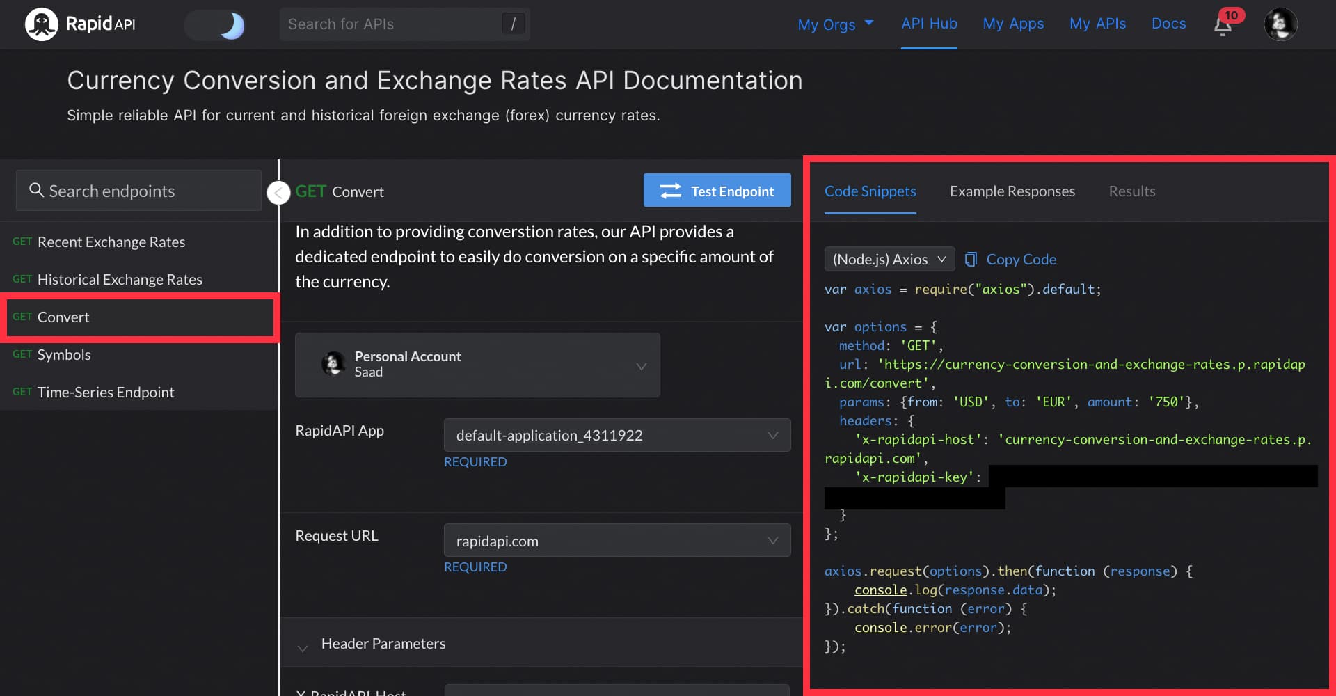 Covert endpoint of Currency Conversion and Exchange Rates API