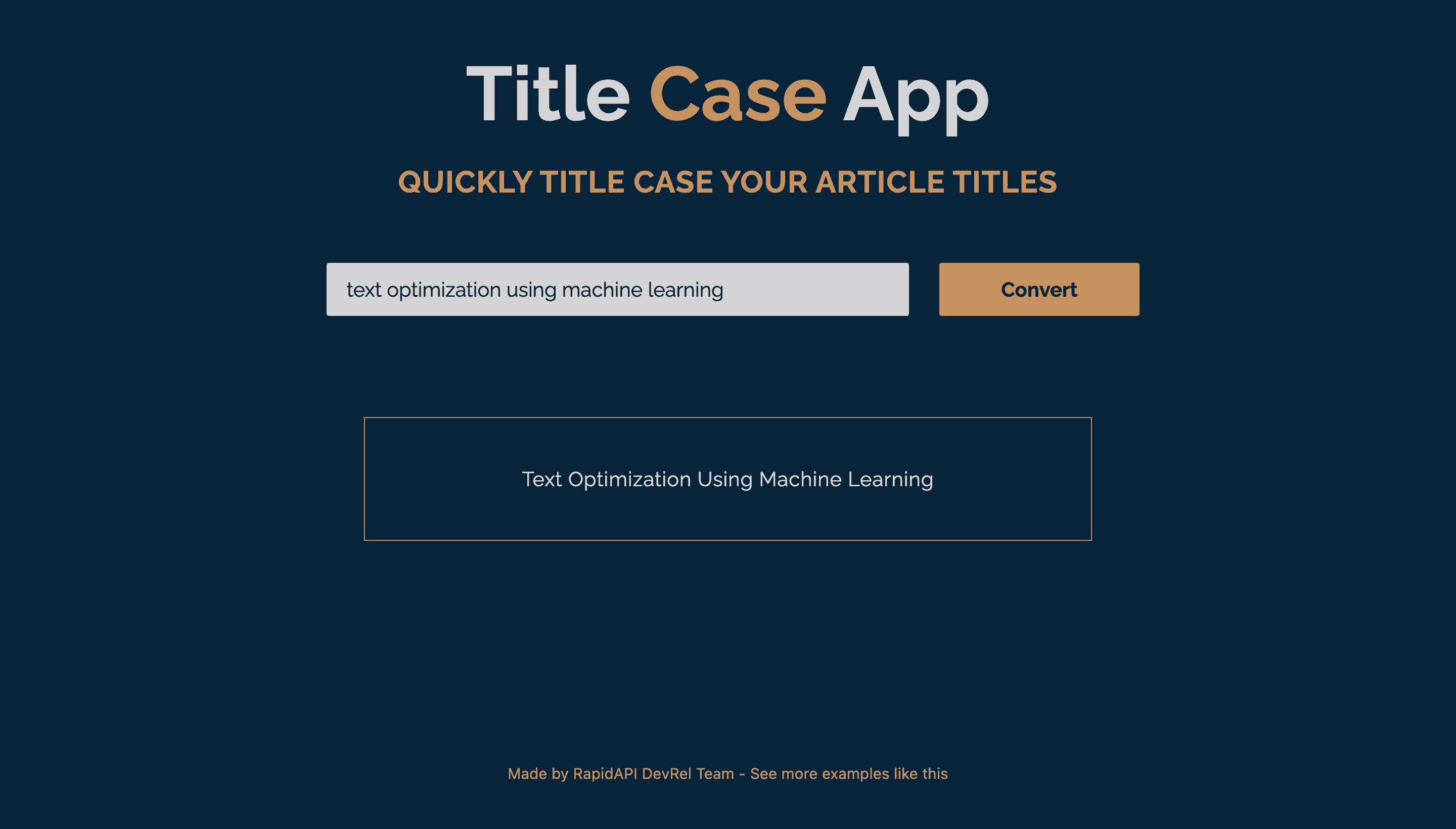 Title Case App built with Next.js and Title Case Converter API