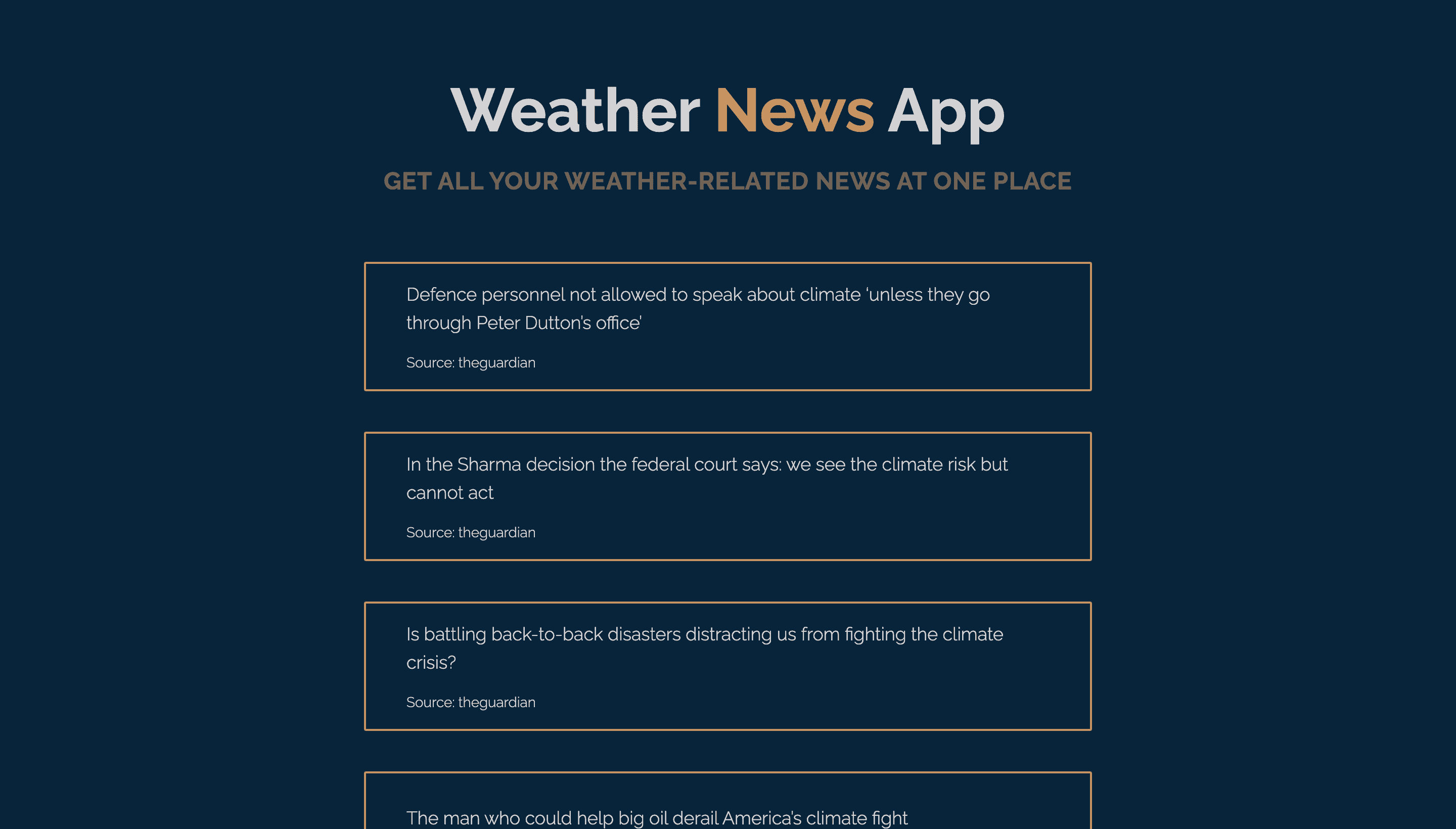 Weather News App built with Next.js and Weather News API