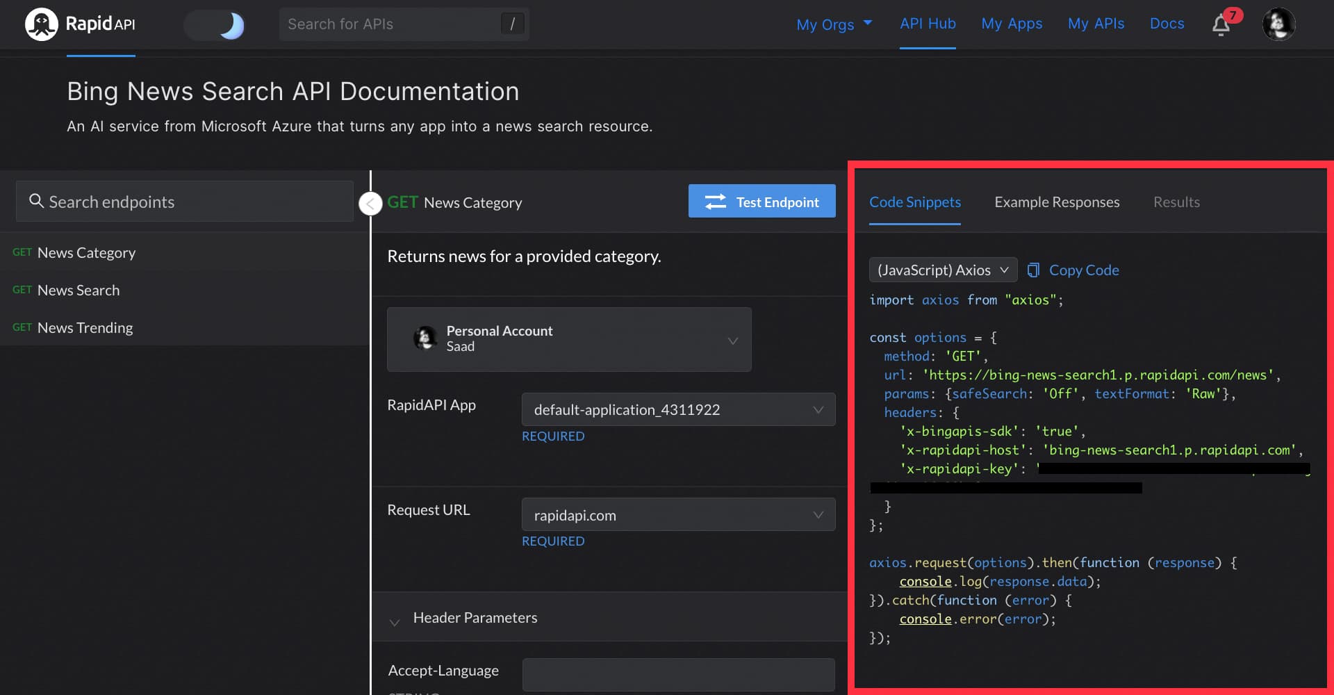 Fetching data using (JavaScript) Axios