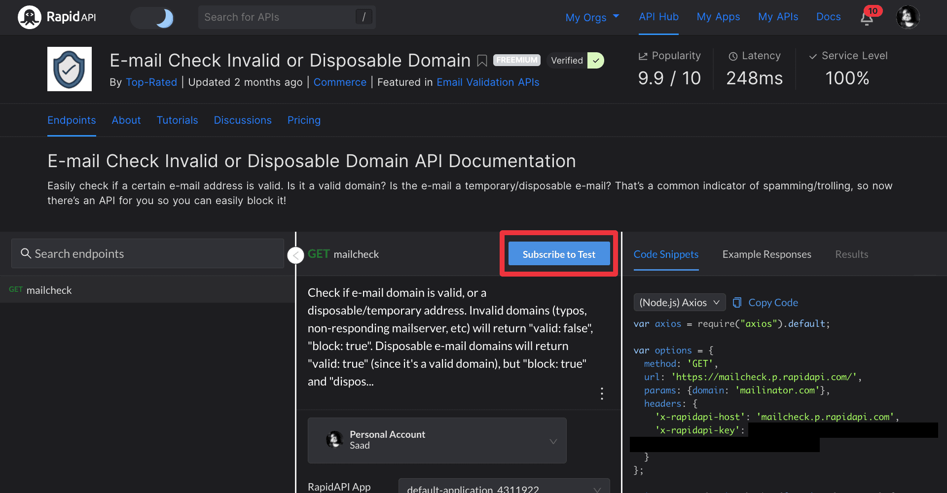 Subscribe to E-mail Check Invalid or Disposable Domain