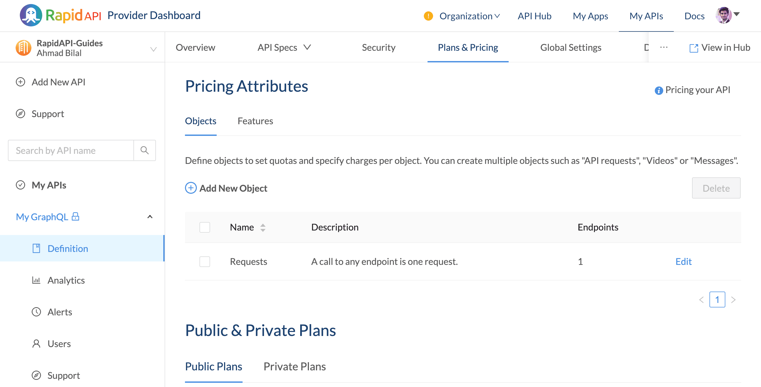 Plans and Pricing Section