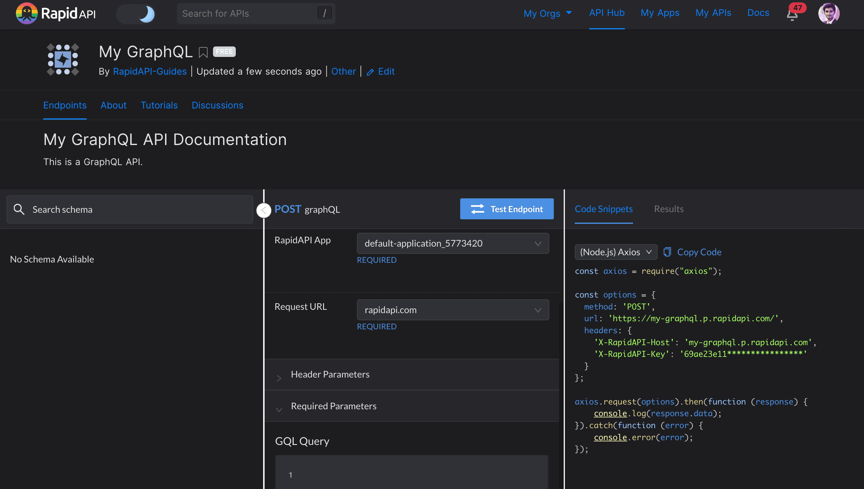 Published API on RapidAPI Hub