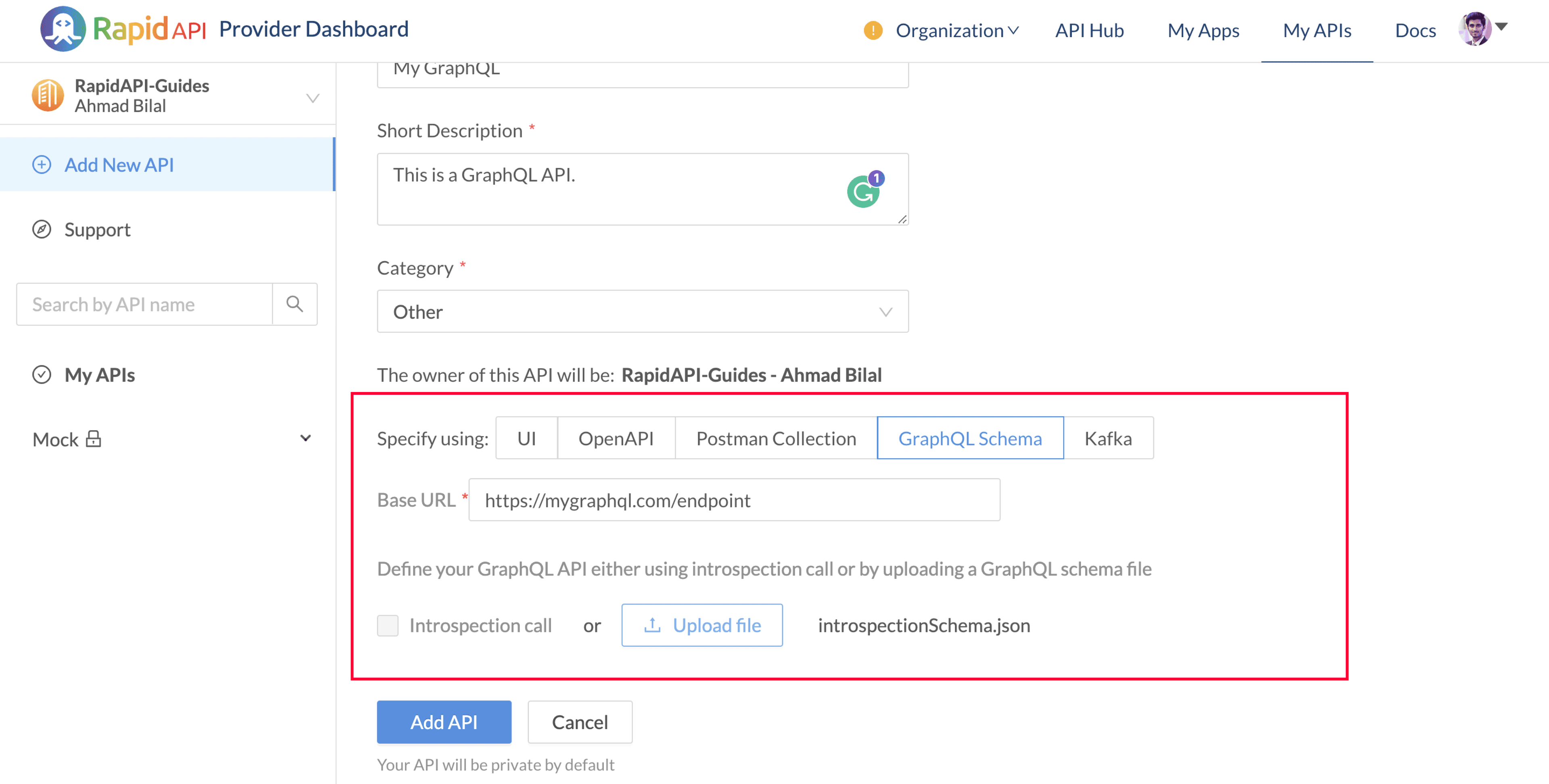 Specifying the GraphQL Schema