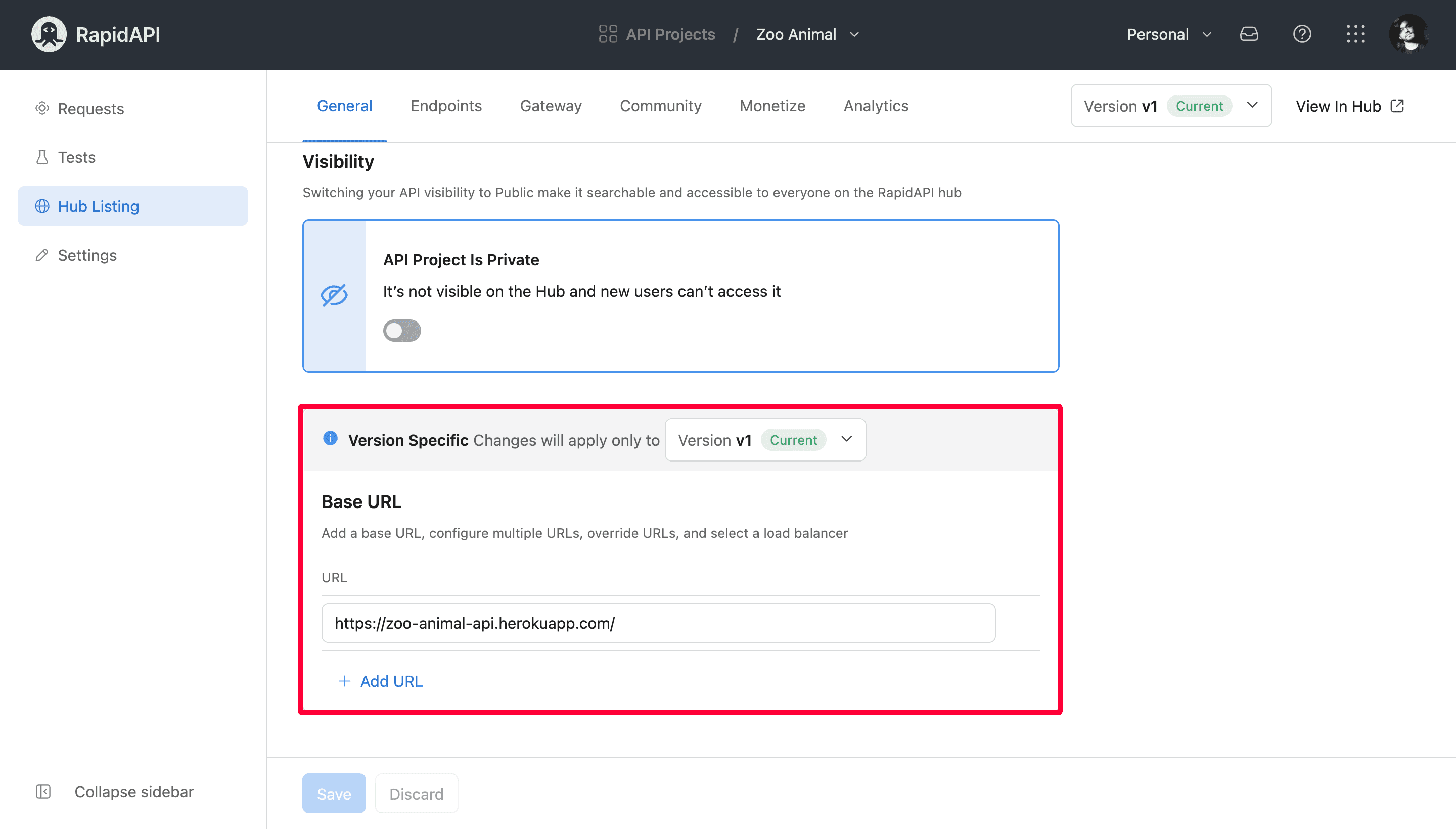 Adding base URL