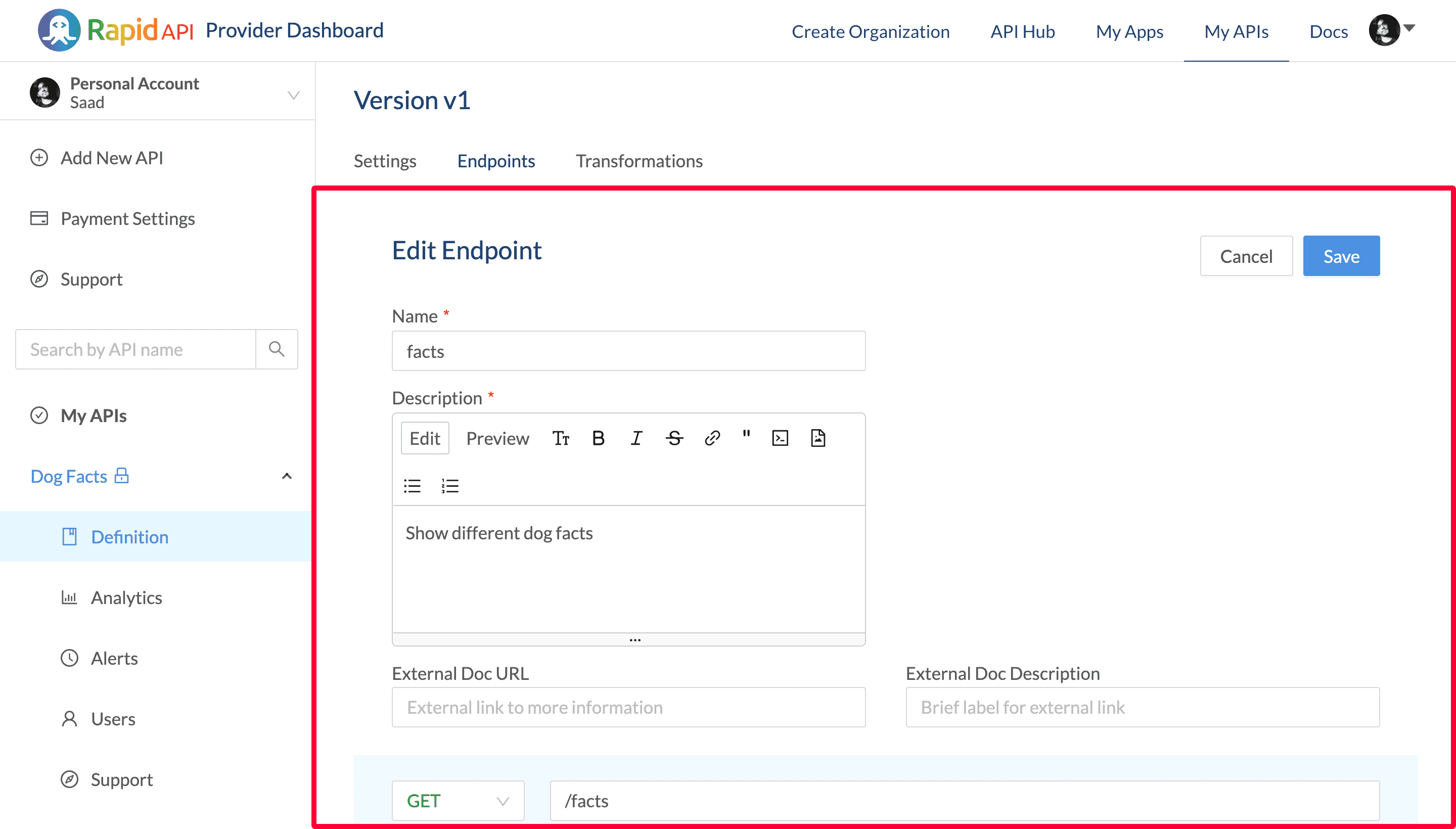 Creating API Endpoint