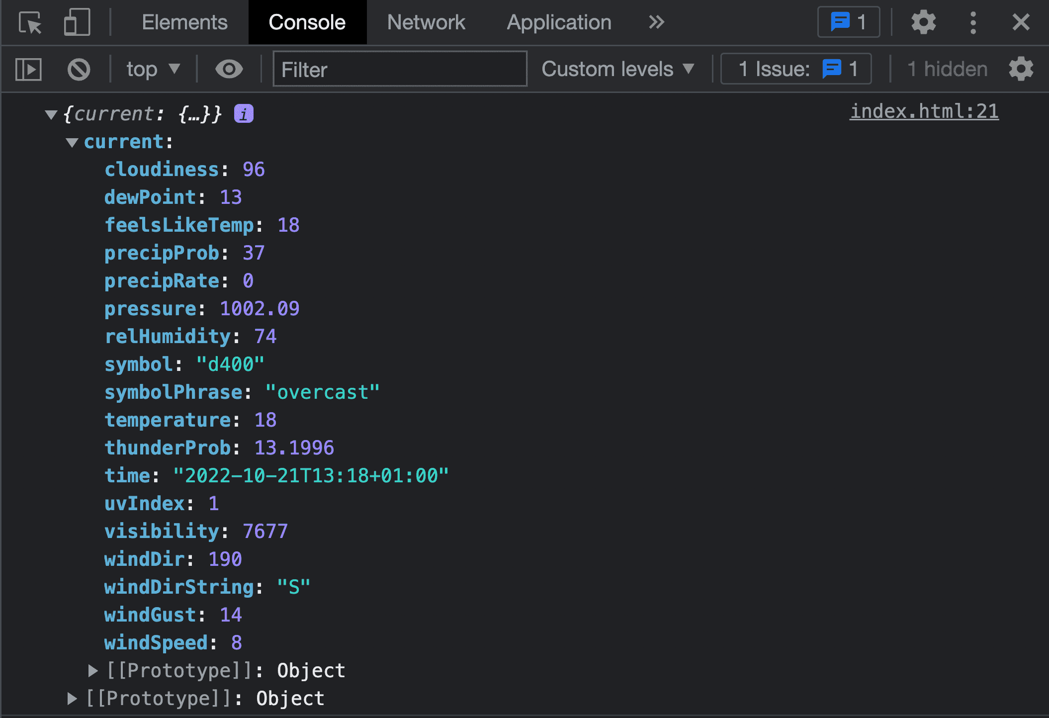 Foreca Weather API Response