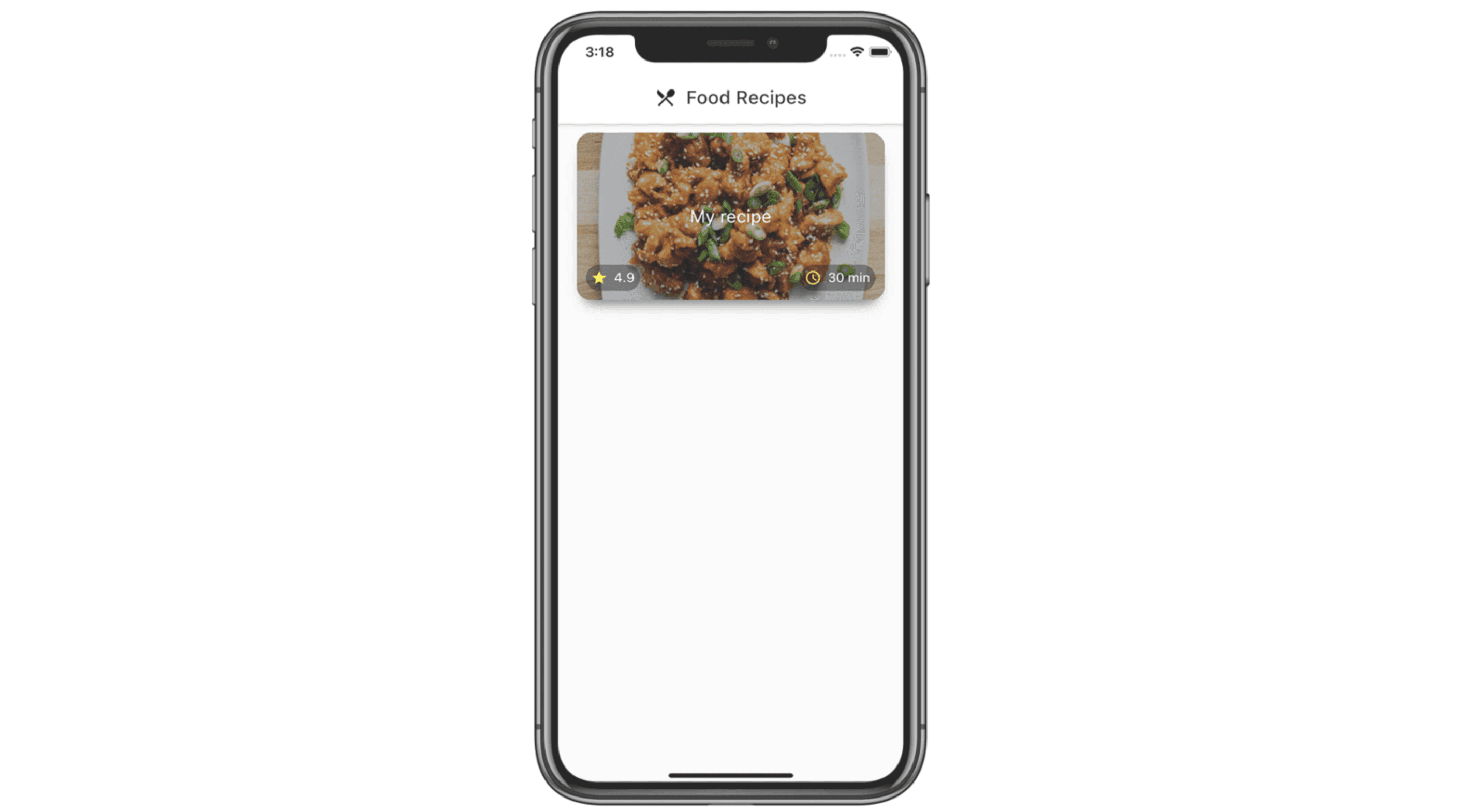 Flutter Recipe App in development phase