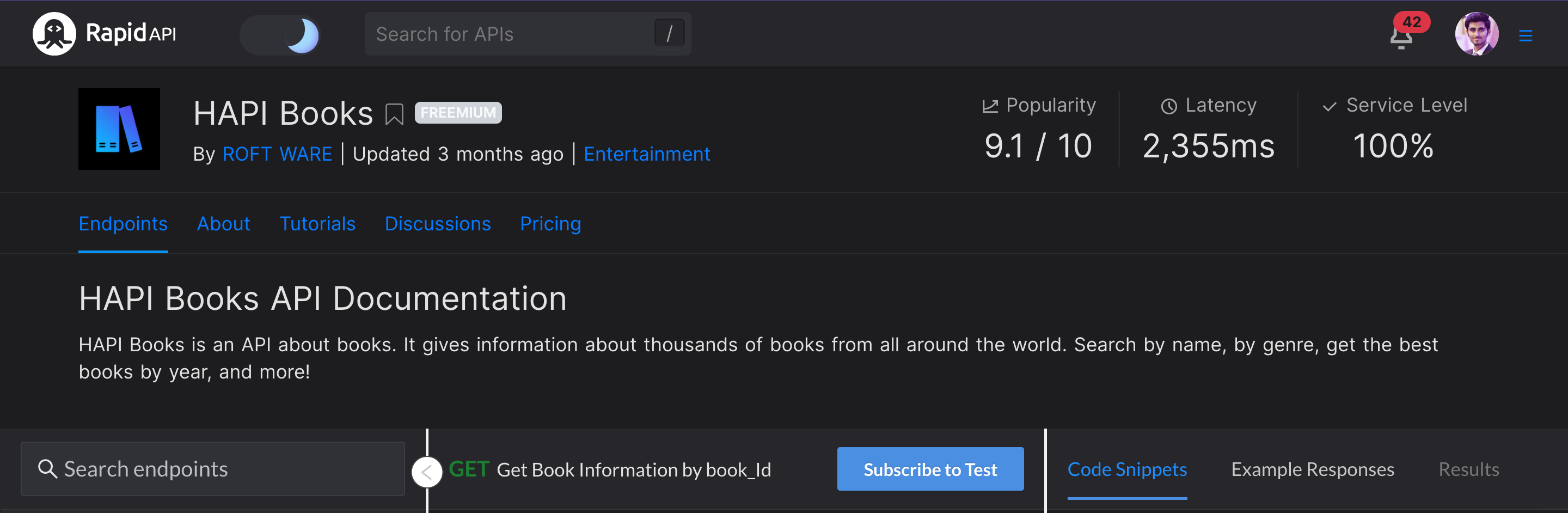 Subscribe to HAPI Books API