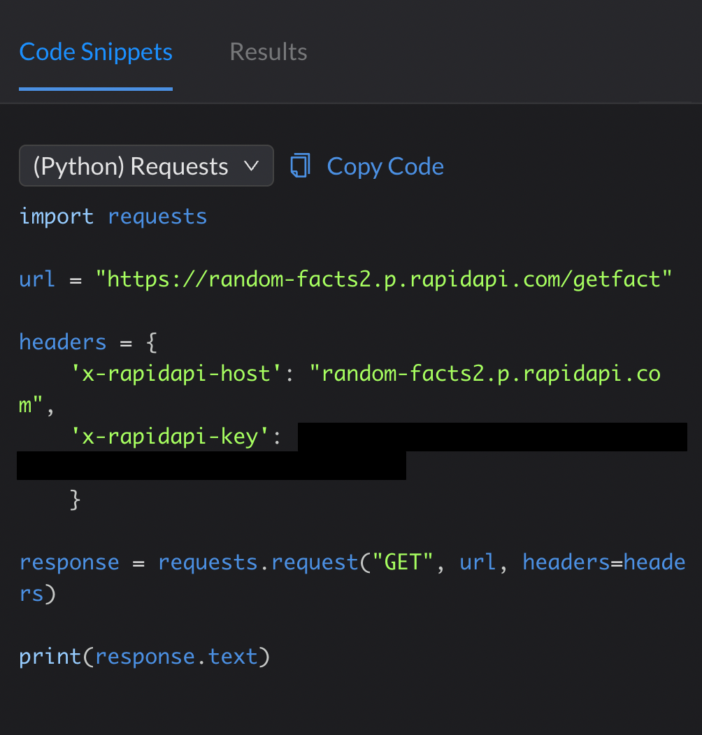 Fetching data using (Python) Requests