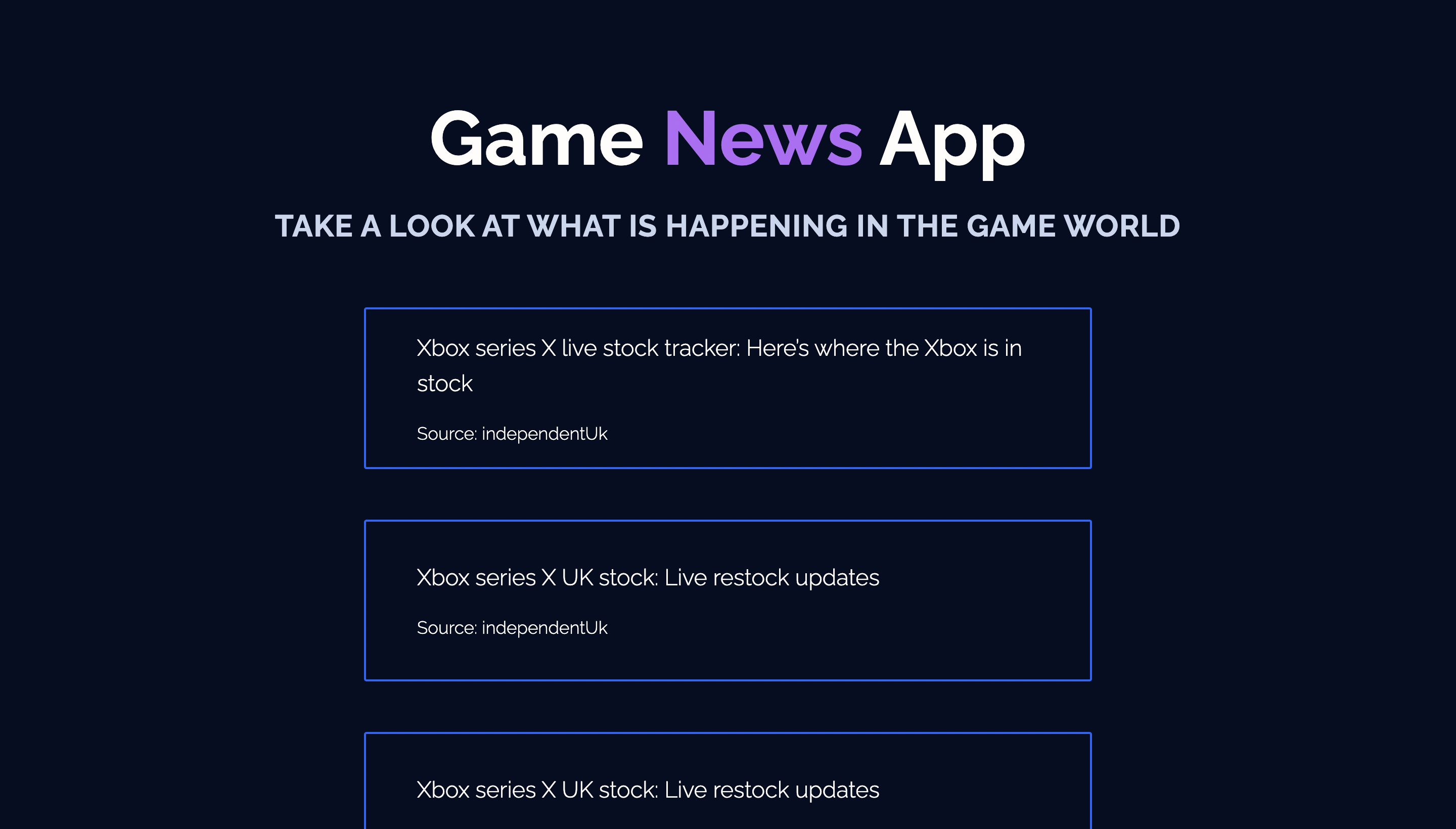 Game News App built with Next.js and Game News API