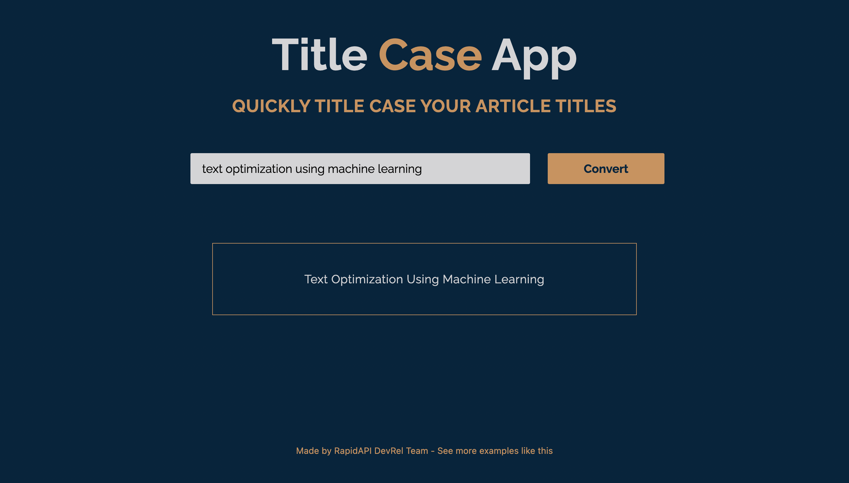 Title Case App built with Next.js and Title Case Converter API