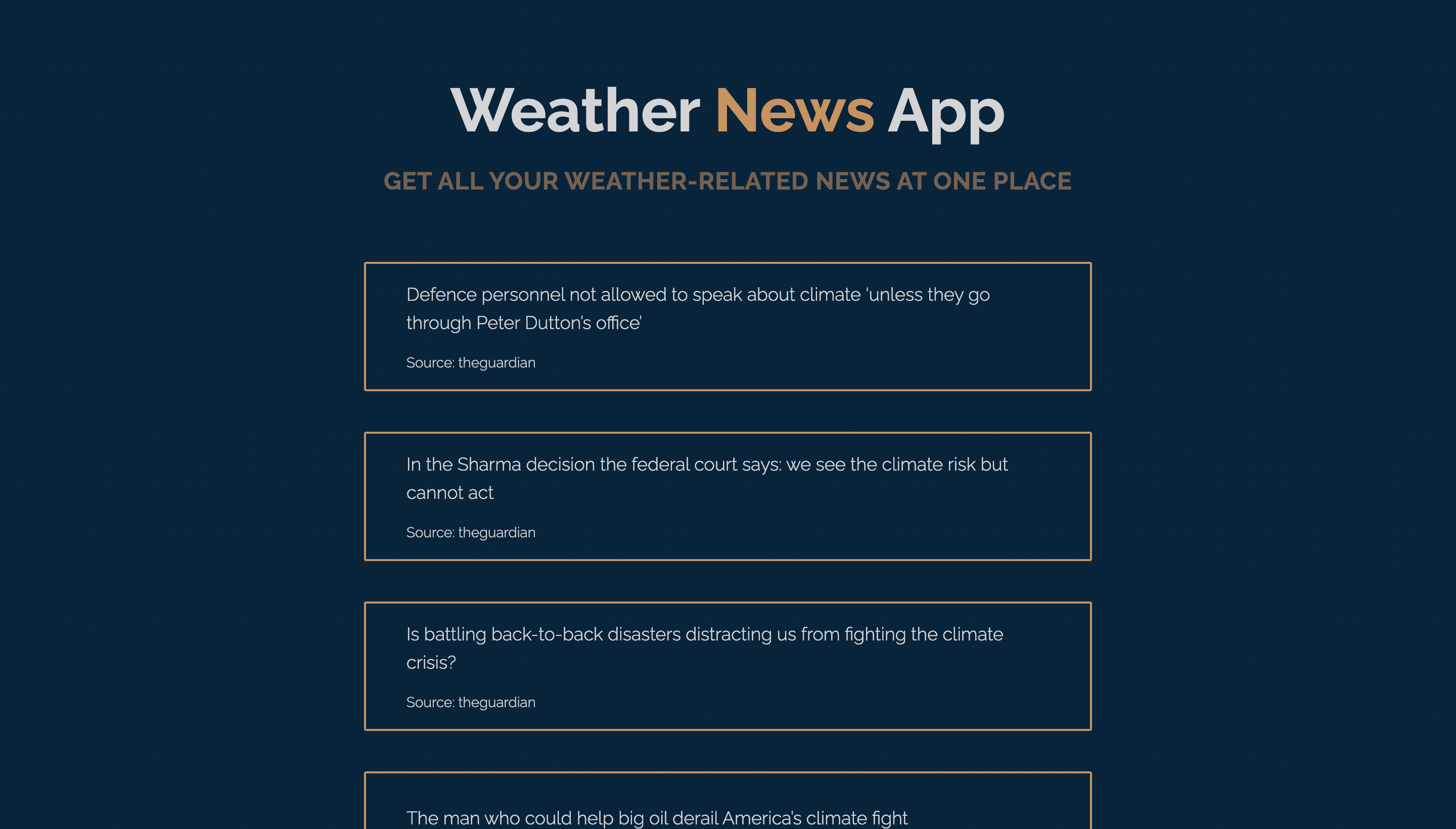 Weather News App built with Next.js and Weather News API