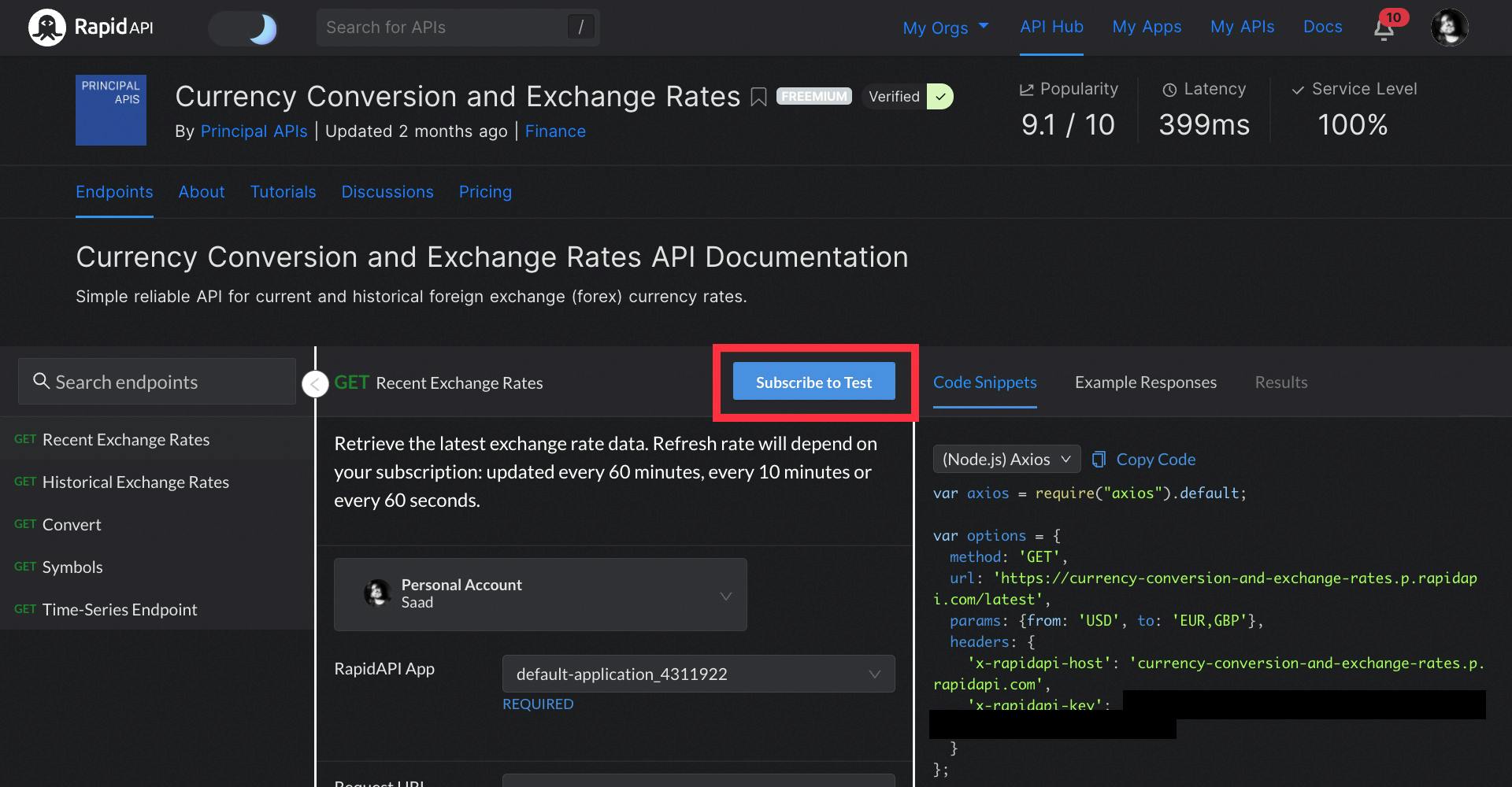 Subscribe to Currency Conversion and Exchange Rates API