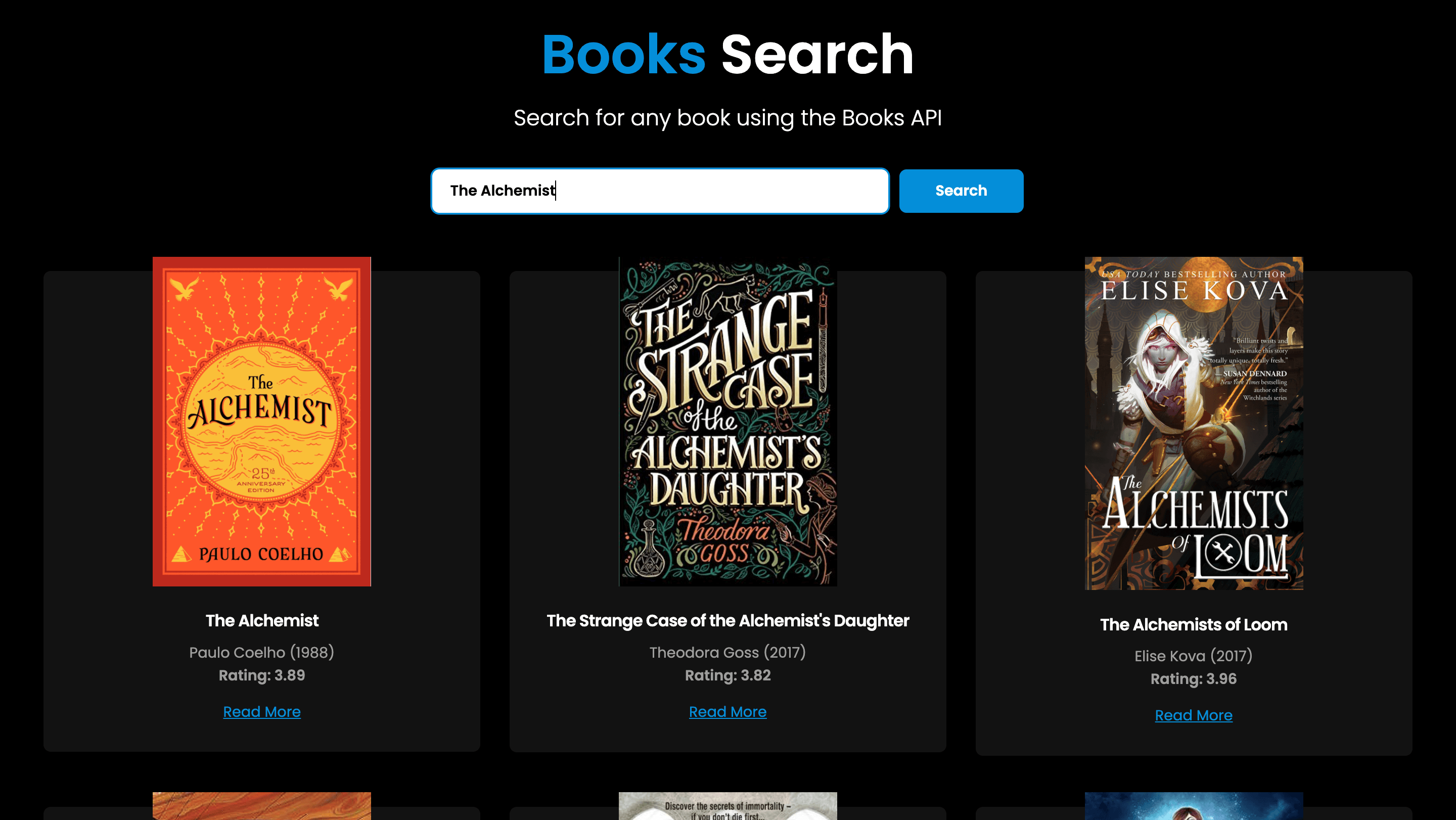 Books Search built using HAPI Books API