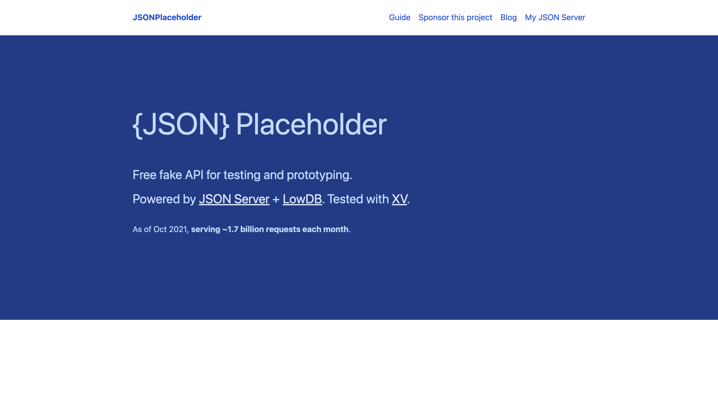 JSON Placeholder API for testing