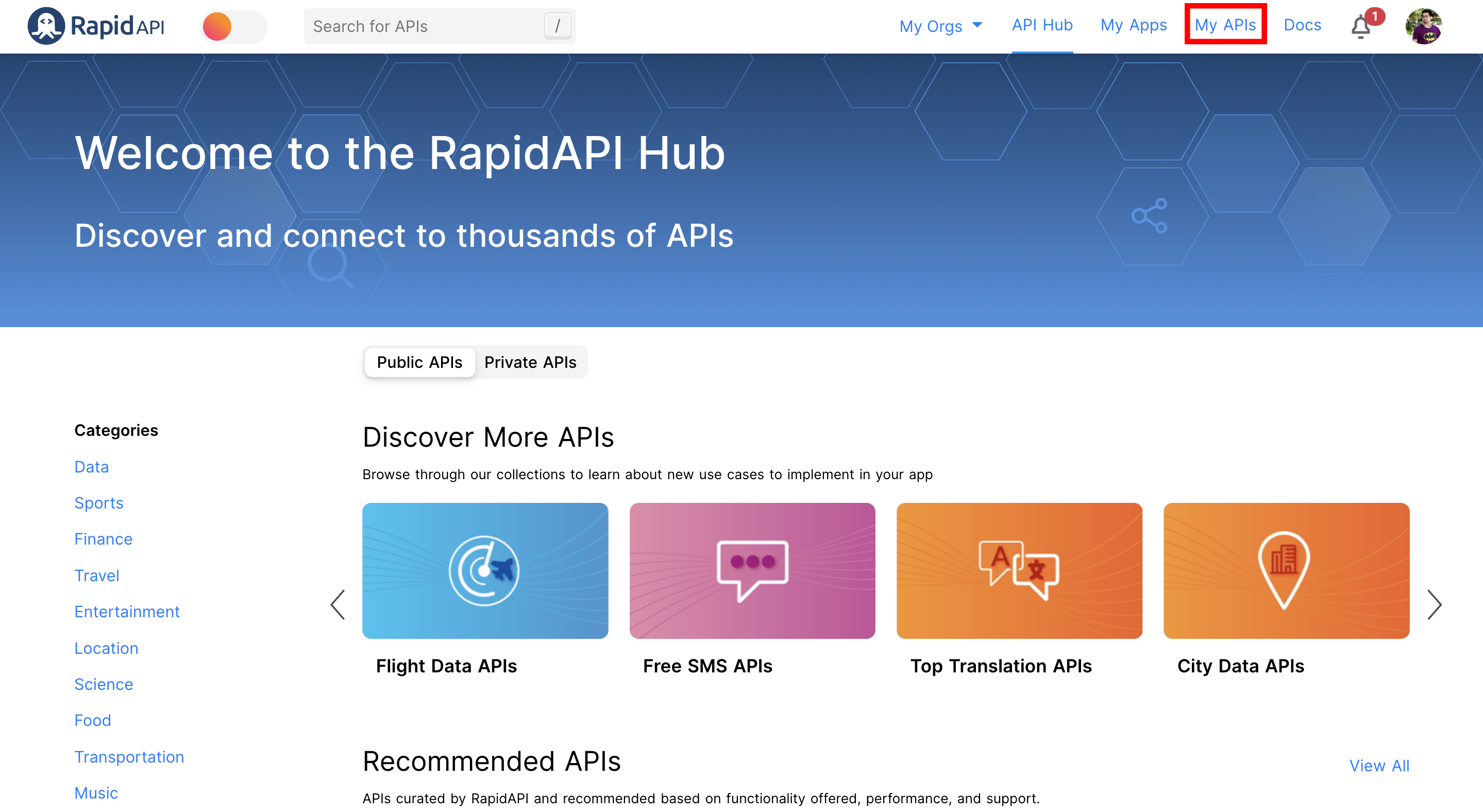 My APIs on RapidAPI Hub