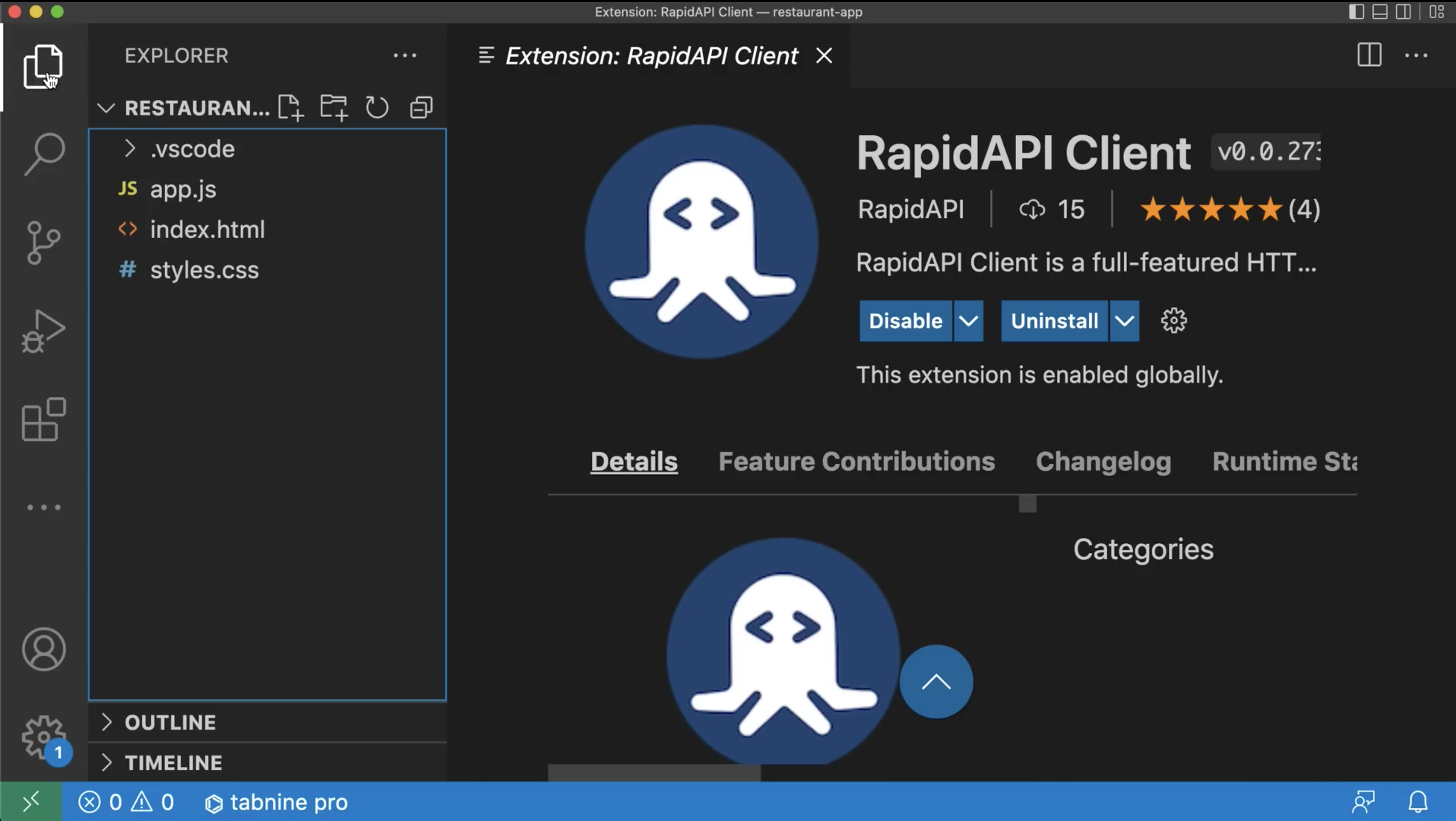 Installing RapidAPI Client