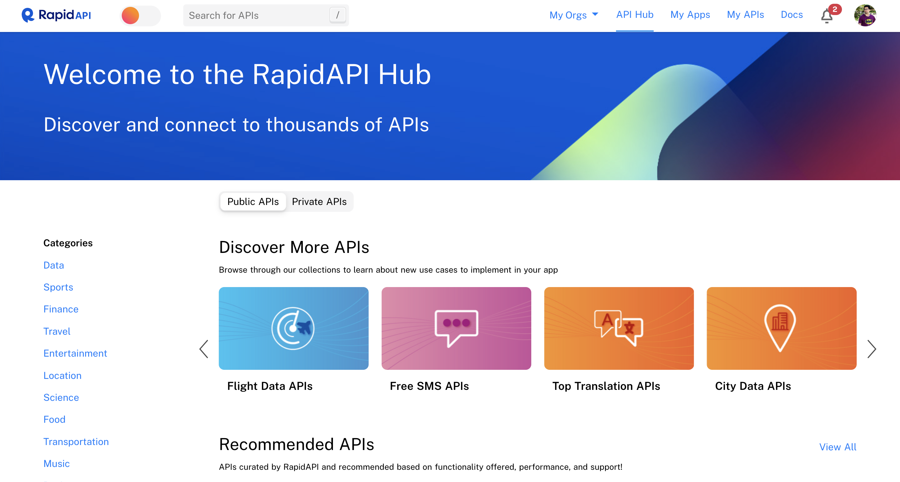 RapidAPI Hub – World’s largest API Hub