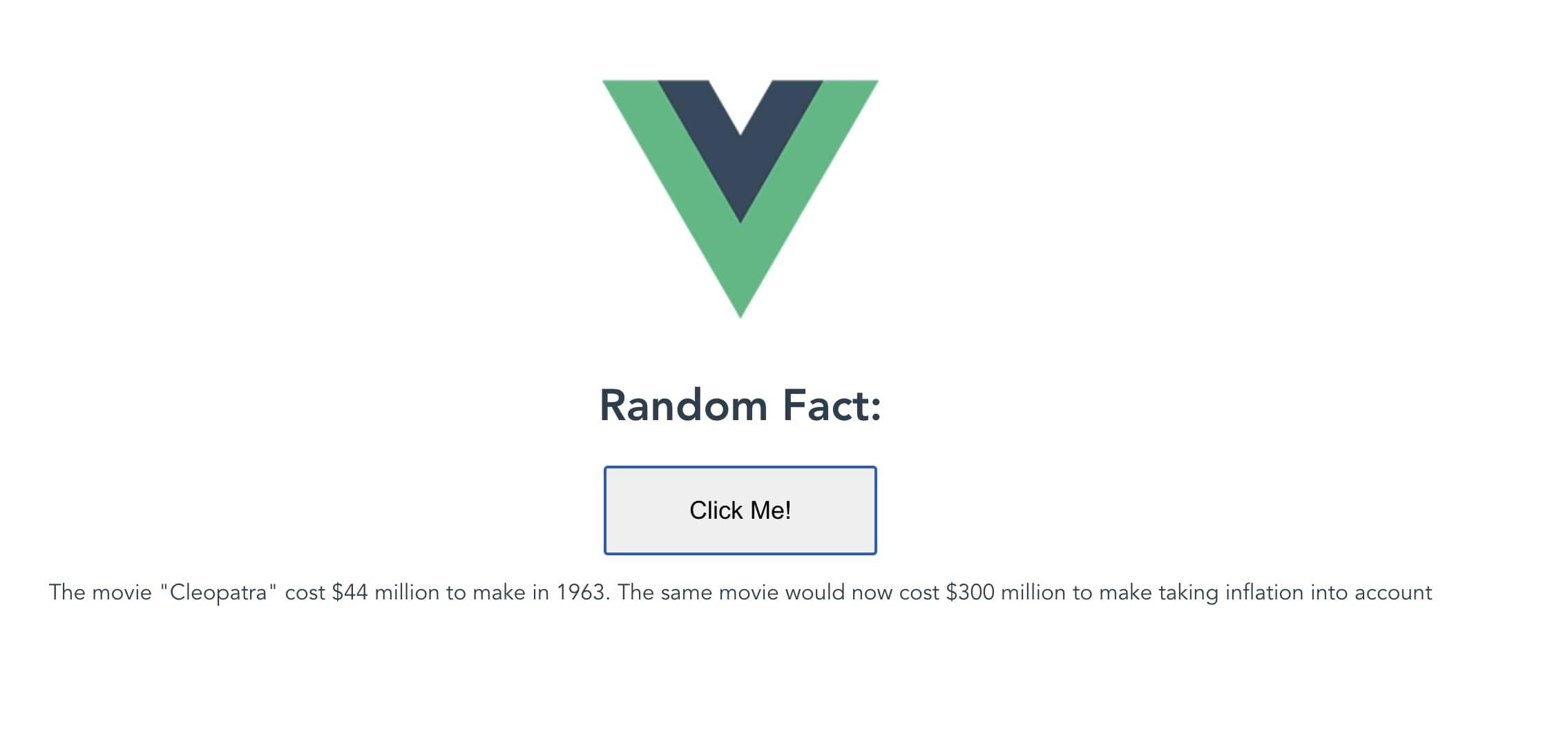 Fetched a Fact from the Fact API using fetch in Vue
