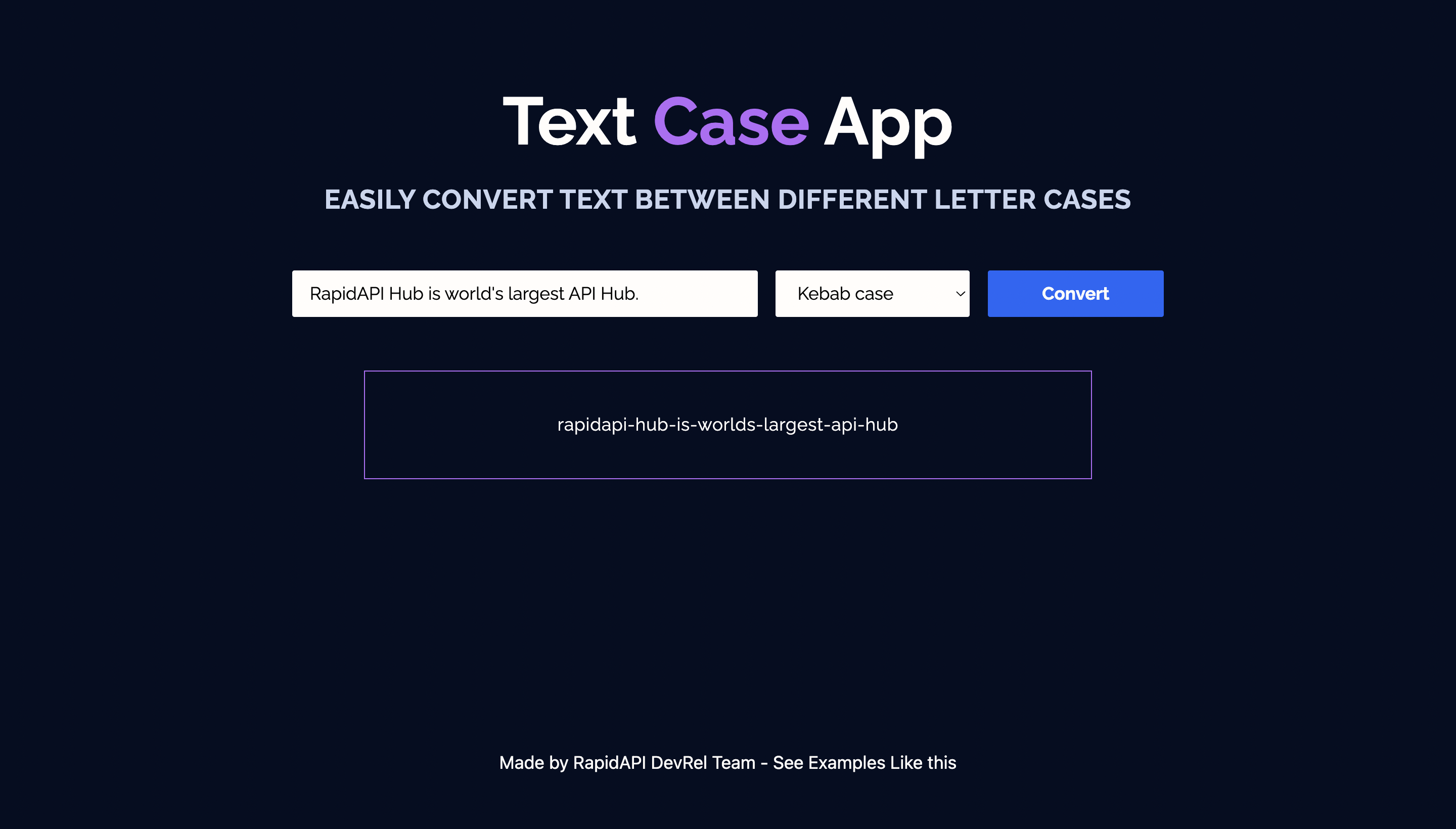 Text Case App built with Next.js and ConvertText API