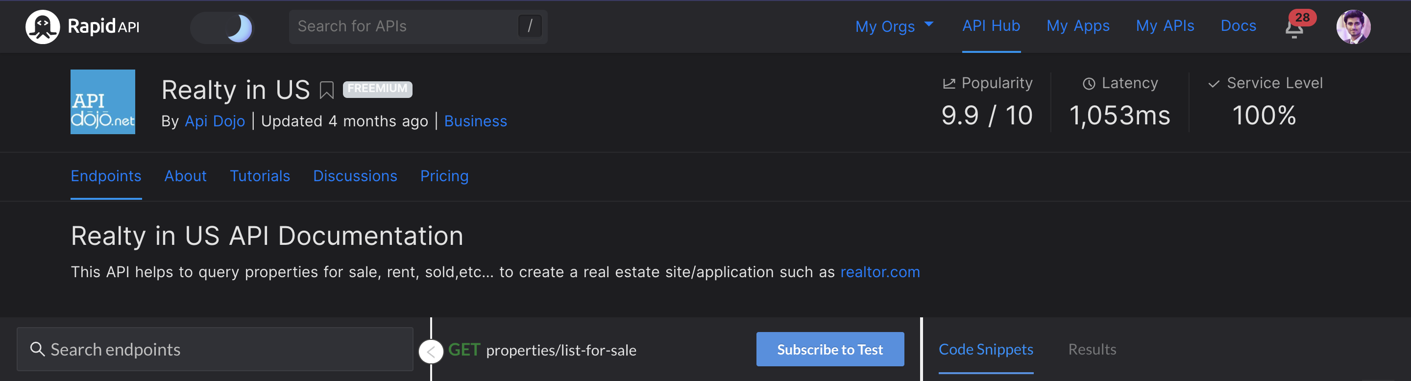 Subscribe to Realty API