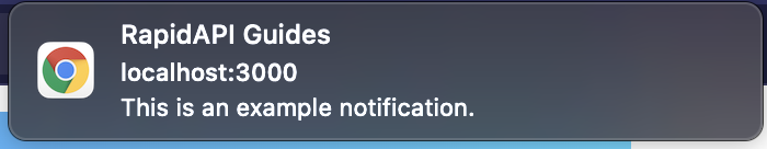 Notification generated by the API