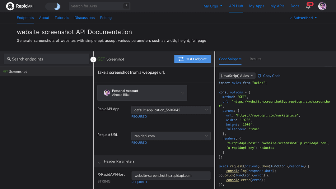 How to build a Screenshot App using an API?