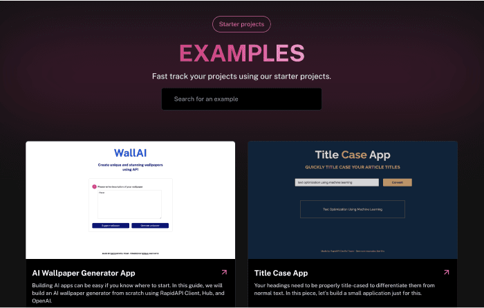 Rapid API Examples