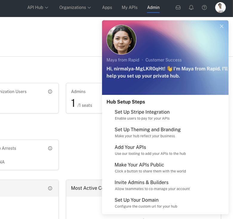 Setup steps of Rapid's API Hub for Business setup