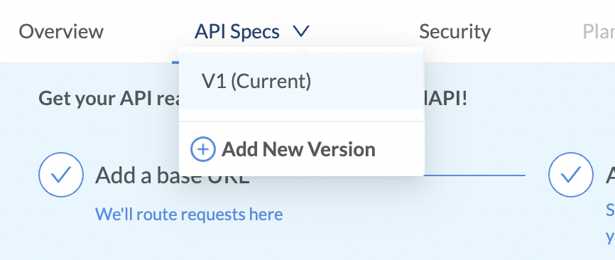 Add a new version for your APIs